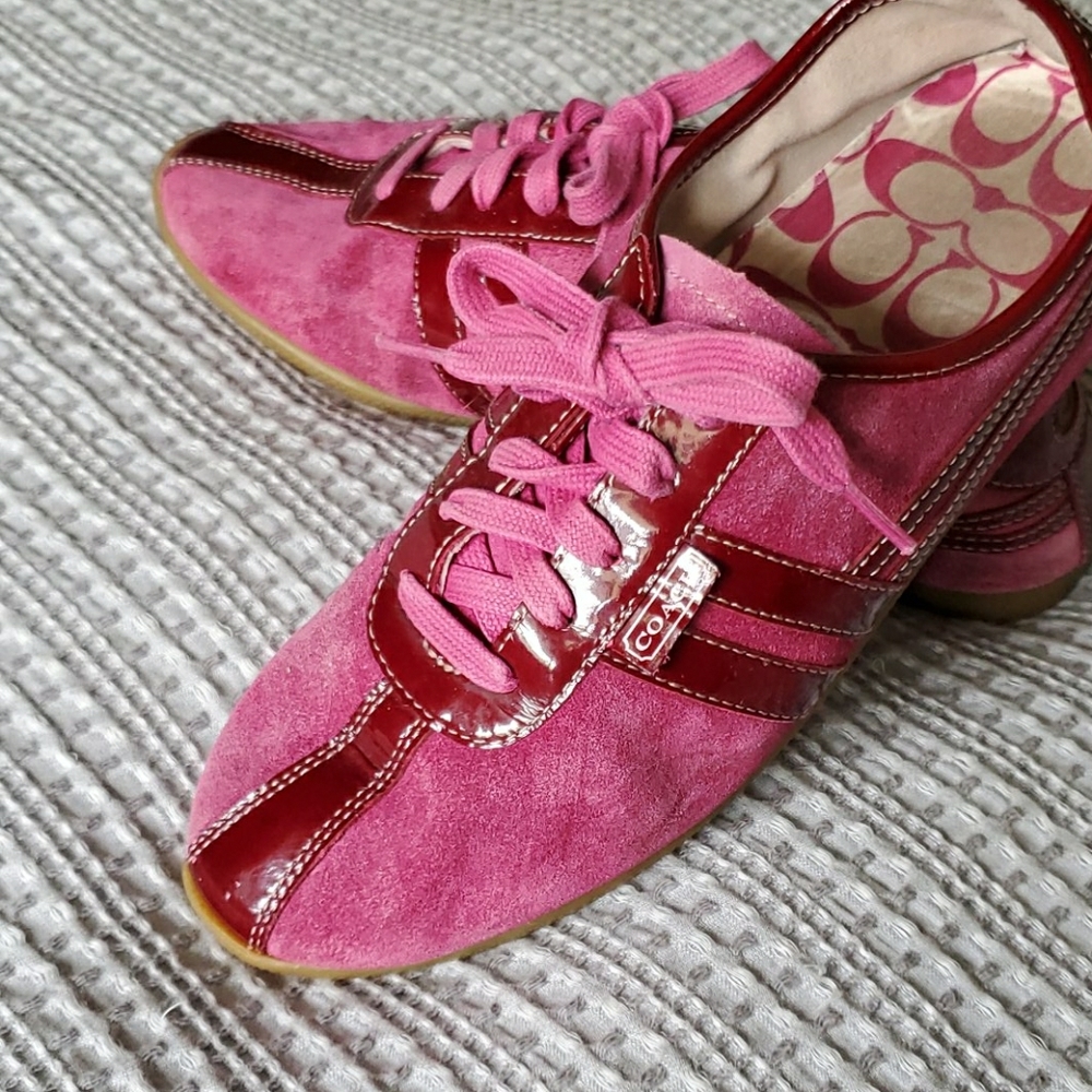 Coach Magenta Suede Sneakers